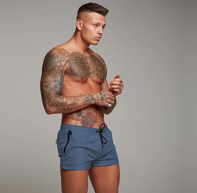 Mens Aegean Blue Swim Trunks - Image 4