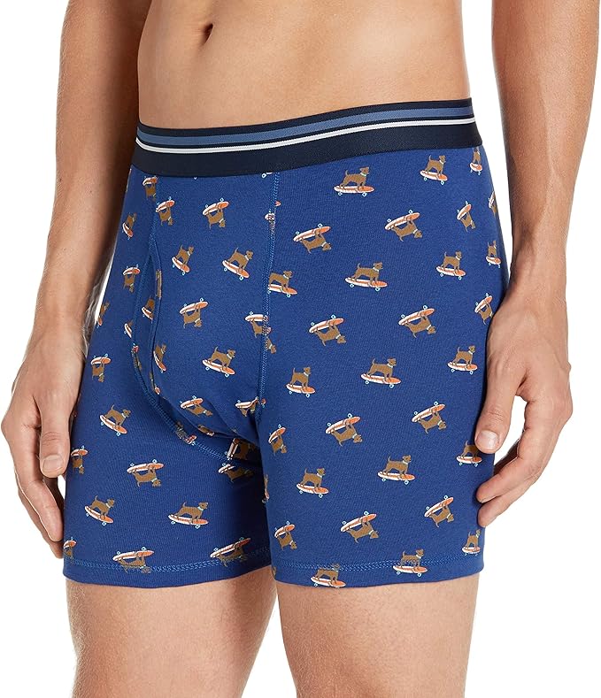 Amazon Essentials Men's Anchor/Dog Print/Mini Stripe Underwear Boxer - Image 3