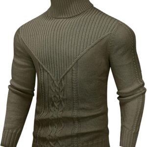 Men's Turtleneck Armygreen Sweater