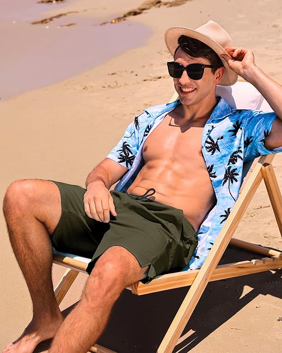 difficort Mens Army Green Swim Trunks - Image 2