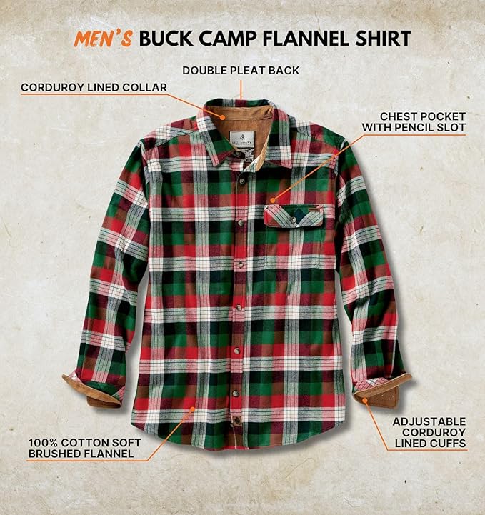 Legendary Whitetails Men's Alpine Mountain Plaid Flannel Shirt - Image 3