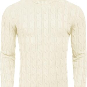 COOFANDY Men's Slim Fit Turtleneck Apricot Sweater
