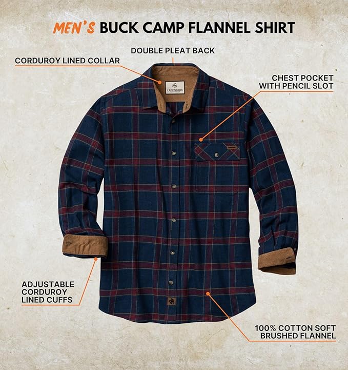Legendary Whitetails Men's American Treasure Plaid Flannel Shirt - Image 2