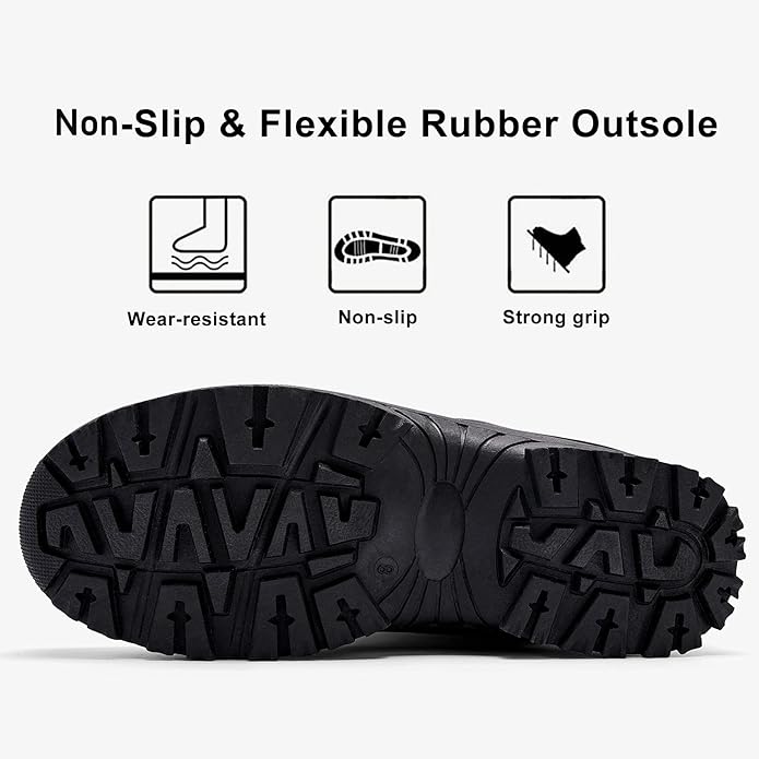 ALEADER Men's Black/Orange Winter Waterproof Snow Boots - Image 4