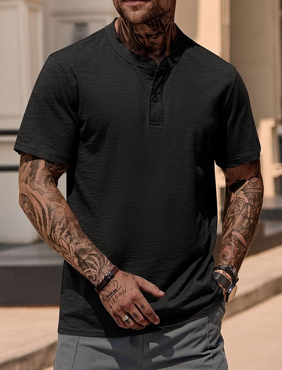 Henley Black T-Shirt - Image 3