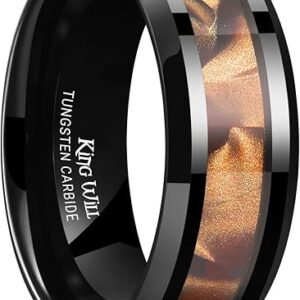 King Will Tungsten Carbide  Black & Brown 8mm Wedding Band for Men