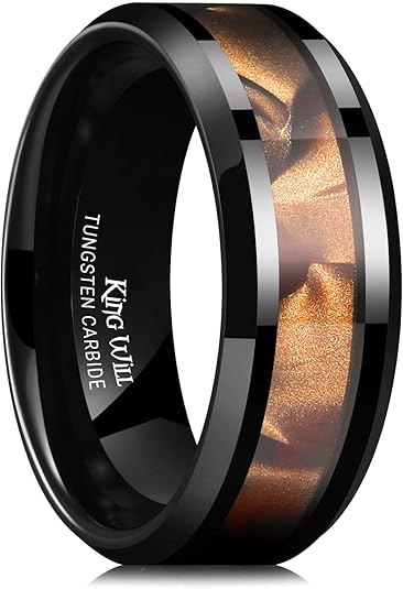 King Will Tungsten Carbide Black & Brown 8mm Wedding Band for Men