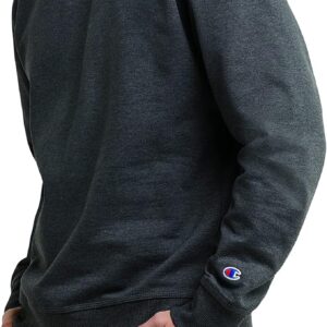 Champion Men's Fleece Midweight Crewneck Granite Heather - C Logo Sweatshirt