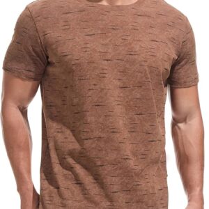 KLIEGOU Crew Neck 544 1515 Brown T Shirt Fitted