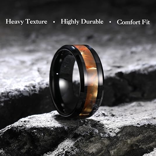 King Will Tungsten Carbide Black & Brown 8mm Wedding Band for Men - Image 3