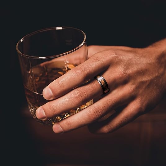 King Will Tungsten Carbide Black & Brown 8mm Wedding Band for Men - Image 4