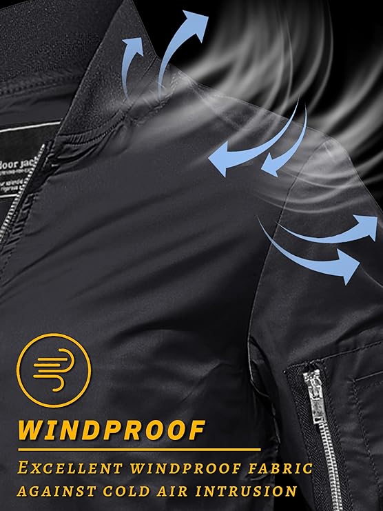 TACVASEN Men's Bomber #01 C Sea Blue Jacket - Image 3