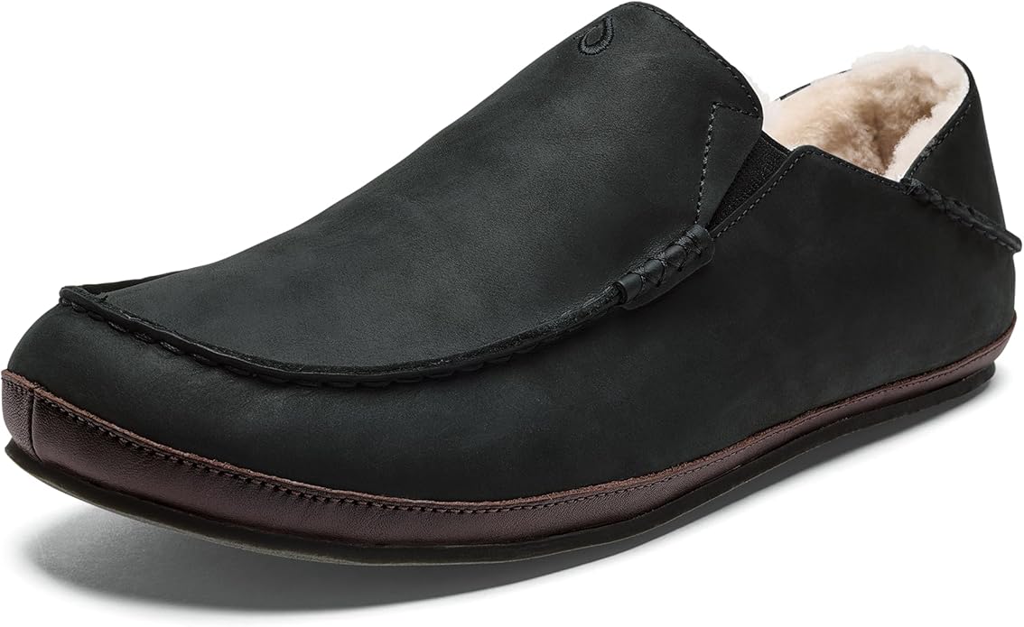 OLUKAI Moloa Slipper Black/Dk Java Men's