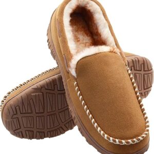 Vonair Mens Beige Moccasin Slippers