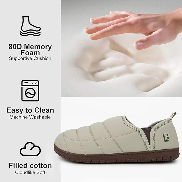 LongBay Beige Men's Outdoor Slippers bedroom Loafers - Image 3