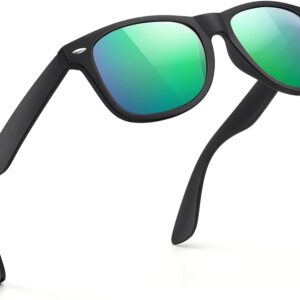 FEIDUSUN A03-matte Black / Bright Green Sunglasses Men