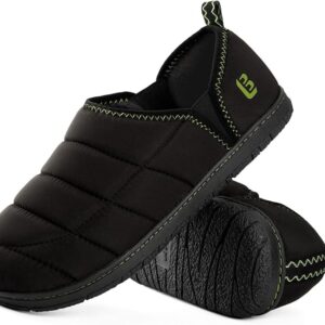 LongBay Black/Green Men's Outdoor Slippers bedroom Loafers