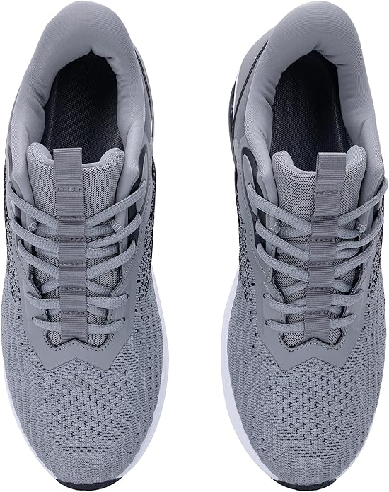 Mens Blackgrey Running Shoes Slip On Tennis Athletic Fashion Sneakers - Image 4