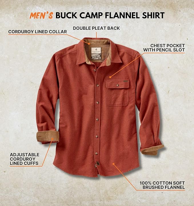 Legendary Whitetails Men's Barnwood Heather Flannel Shirt - Image 3