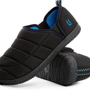 LongBay Black Men's Outdoor Slippers bedroom Loafers