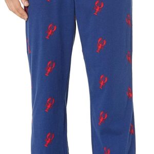 Nautica mens Soft Woven Elastic Waistband Blue Lobster Sleep Pajama Pant