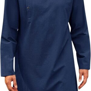 Mens Kaftan Dark Blue Thobe