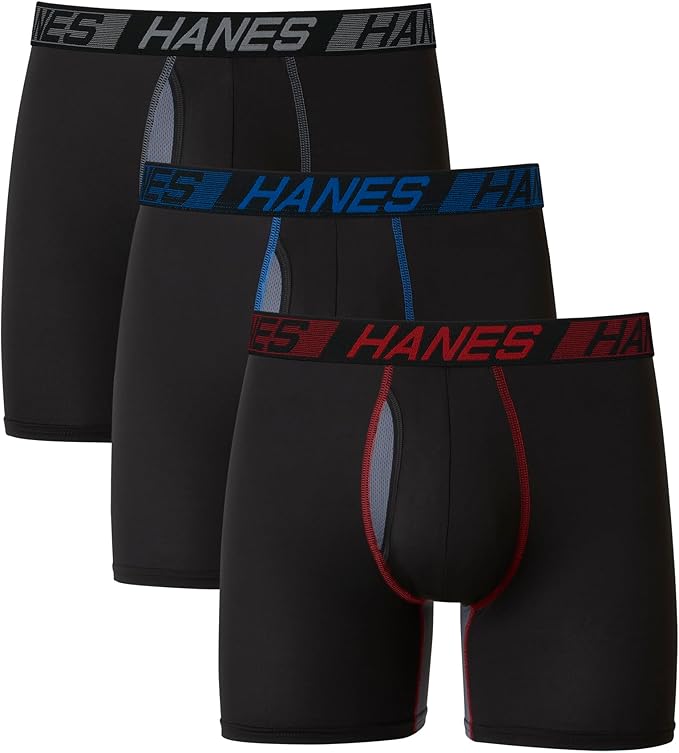 Hanes Men's Underwear Black 3-Pack