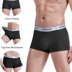 wirarpa Mens Trunks Underwear Black 4 Pack