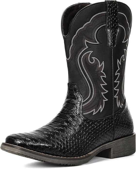 IUV Cowboy Black Boots for Men
