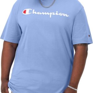 Champion Men's Fleece Midweight Crewneck Plaster Blue - Classic Script Logo Sweatshirt (Copy)