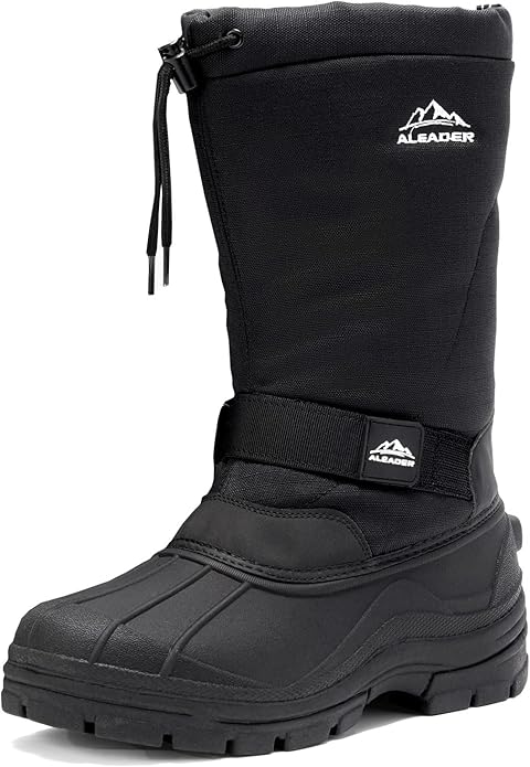 ALEADER Men's Black/400g Thinsulate Winter Waterproof Snow Boots