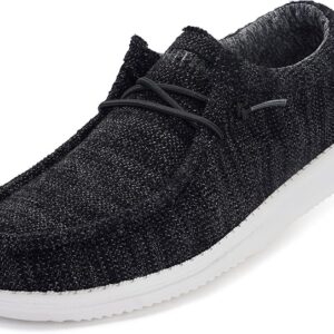 WHITIN Men's All Black Easy Breezy Slip On Loafers