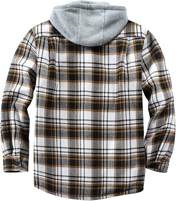 Plaid Shirts Black Line White Khaki Jacket - Image 2