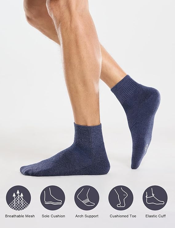 CS CELERSPORT 6 Pack Men's Black*2+light Blue*2+dark Blue*2 Ankle Socks - Image 4