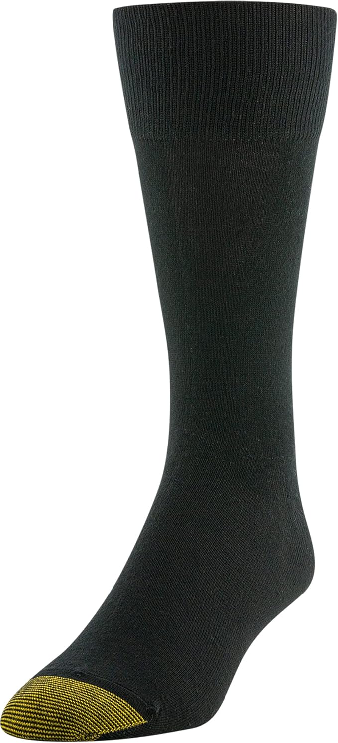 GOLDTOE Men's Cambridge Black Crew Socks 6-Pairs - Image 2