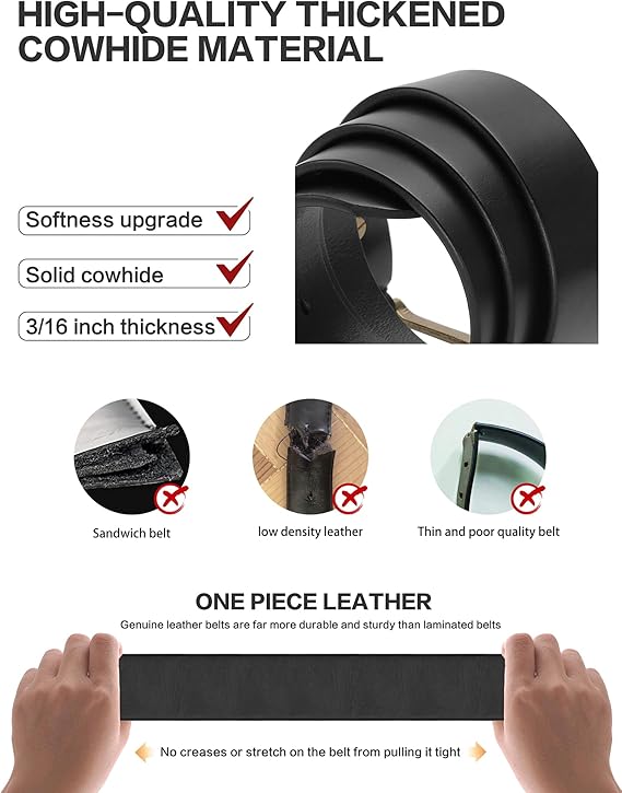 Thicken Full Grain Leather Brown Mens Belt - Image 4