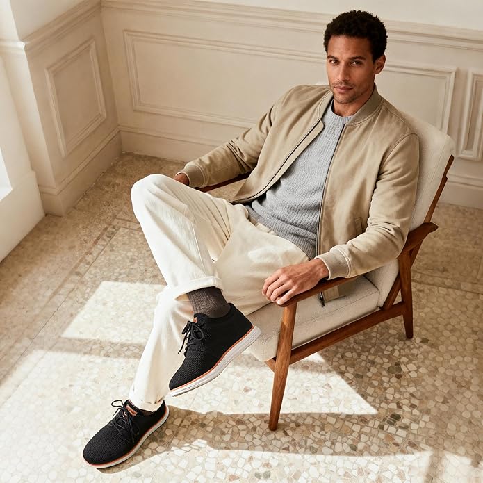 Bruno Marc Men's KnitFlex Black Mesh Sneakers - Image 2