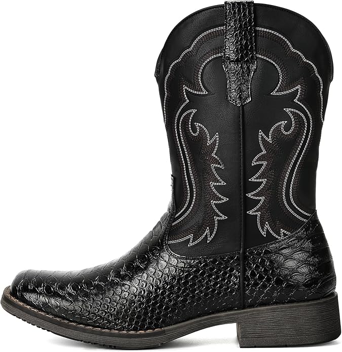 IUV Cowboy Black Boots for Men - Image 4