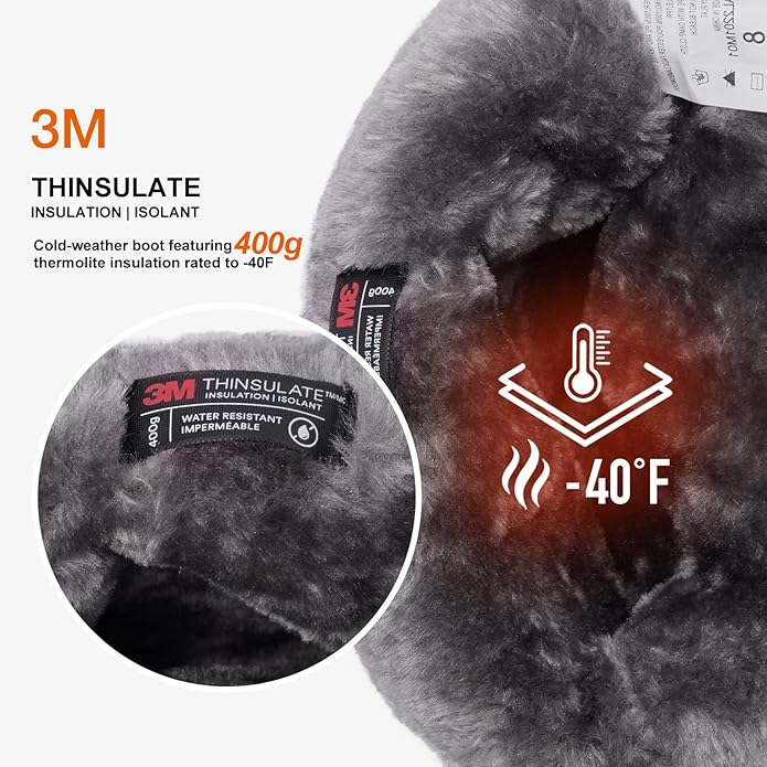 ALEADER Men's Black/400g Thinsulate Winter Waterproof Snow Boots - Image 2