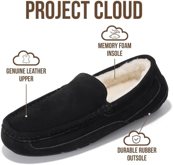 Project Cloud Mens Black Suede Slippers - Image 4