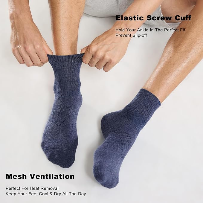 CS CELERSPORT 6 Pack Men's Black*2+light Blue*2+dark Blue*2 Ankle Socks - Image 3