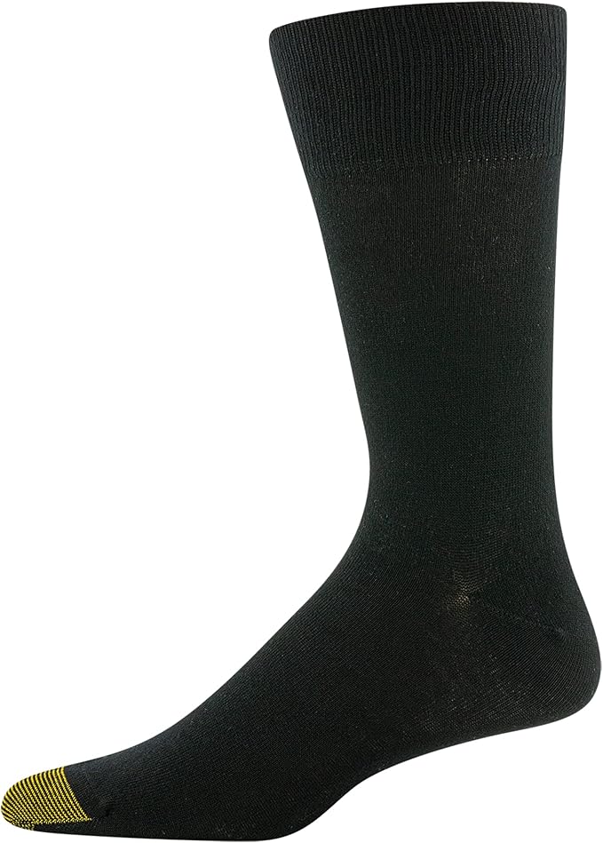 GOLDTOE Men's Cambridge Black Crew Socks 6-Pairs - Image 3