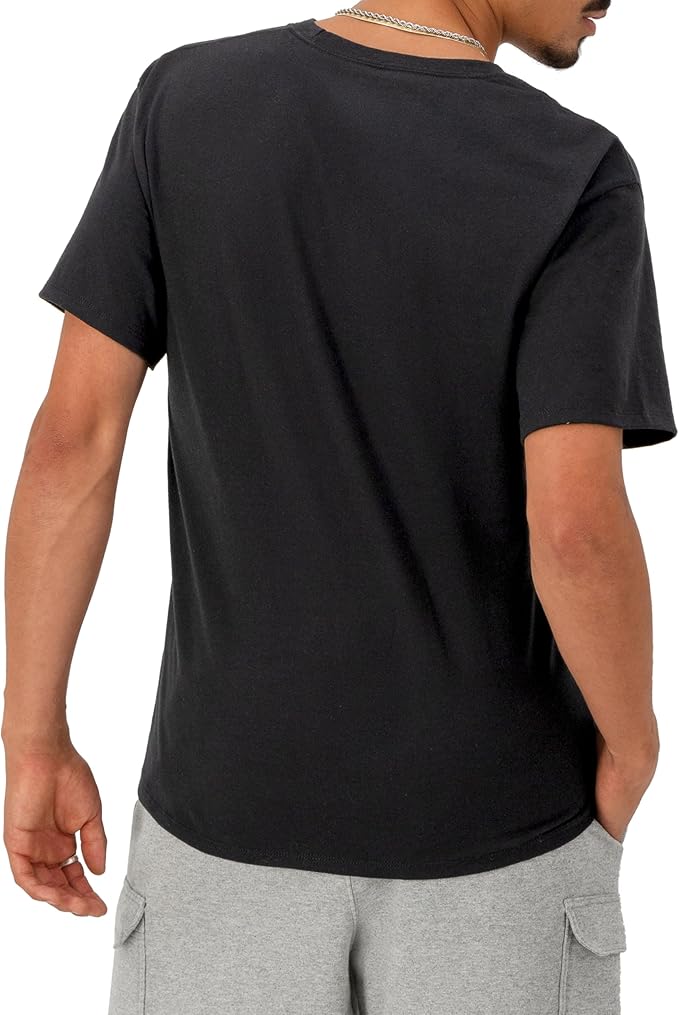 Champion Men's Fleece Midweight Crewneck Black Small - Small Script Logo Sweatshirt - Image 3