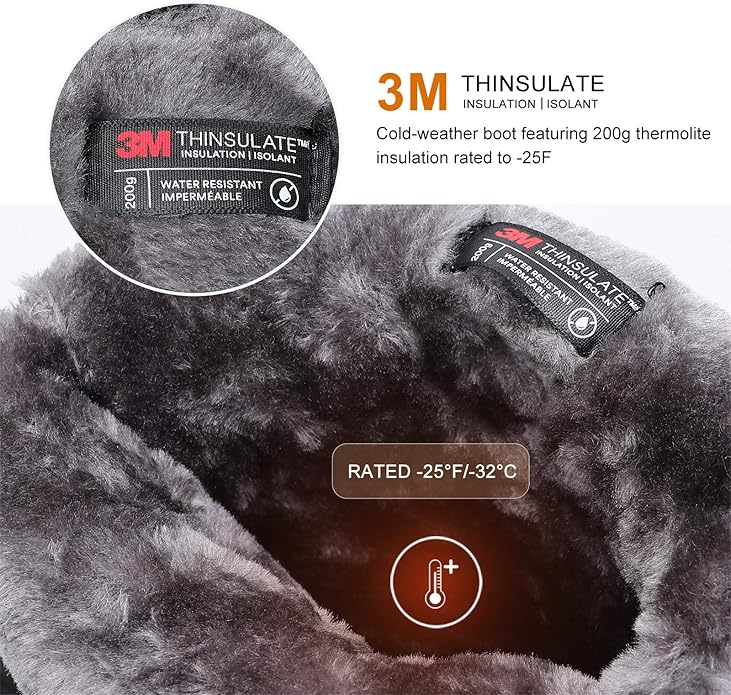 ALEADER Men's Black/Lace Winter Waterproof Snow Boots - Image 3