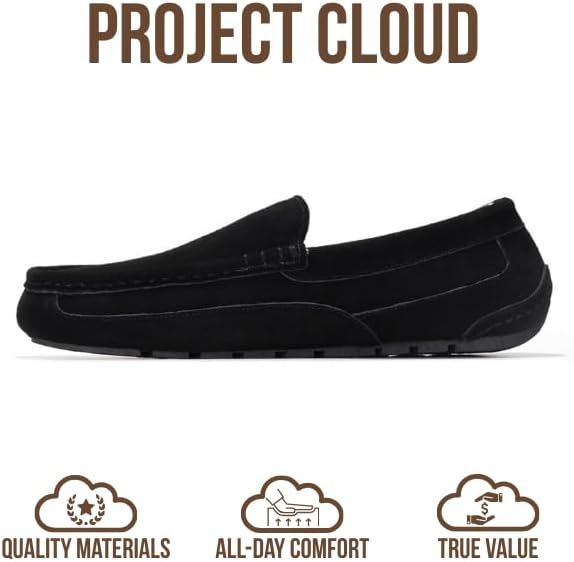 Project Cloud Mens Black Suede Slippers - Image 3