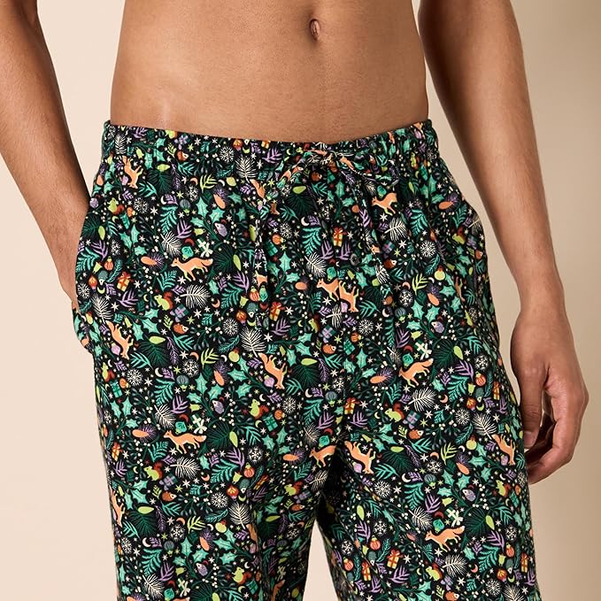 AZ Mens Black Folkloric Breathable Flannel Pajama Pant - Image 4