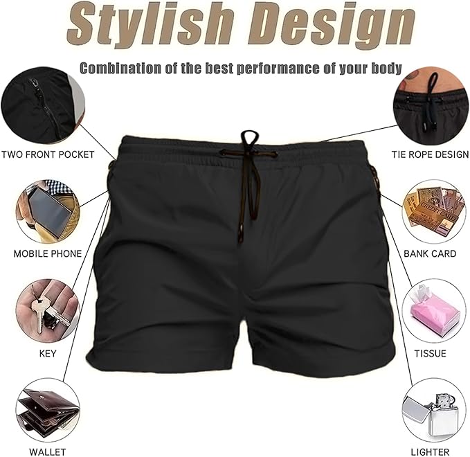 Mens Black Swim Trunks - Image 2