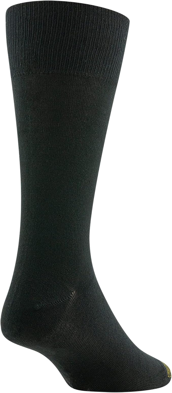 GOLDTOE Men's Cambridge Black Crew Socks 6-Pairs - Image 4