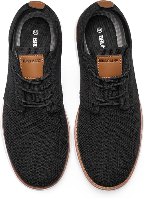 Bruno Marc Men's KnitFlex Black Mesh Sneakers - Image 4