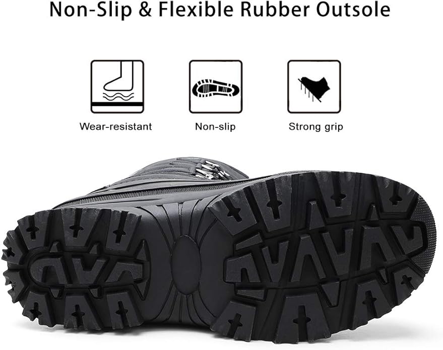 ALEADER Men's Black/Lace Winter Waterproof Snow Boots - Image 4